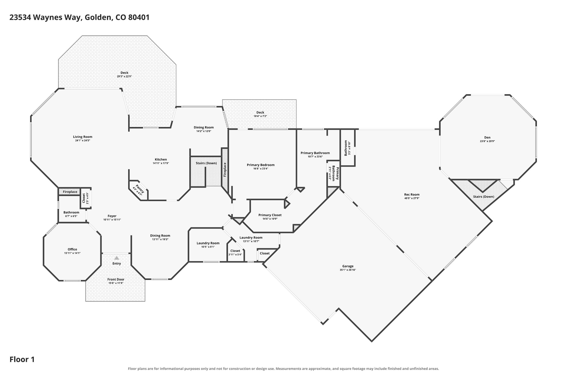 Main level floor plan